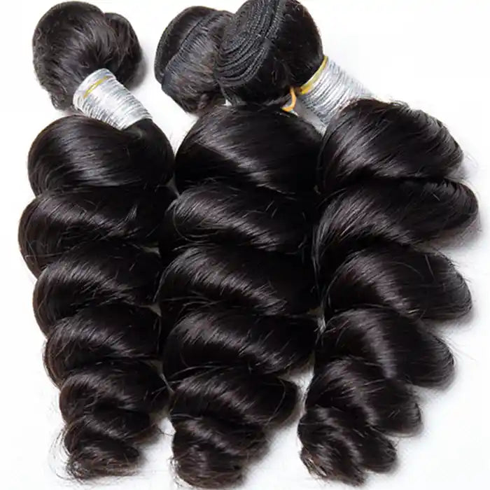 Lace wig with a 13x4 lace frontal for a wide - parting areaLoose Wave Bundle Double Weft Virgin Mink Hair Weave bundle deal 1 bundle/ 3 bundle /4 bundles