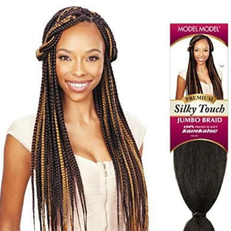 Heat - resistant braided wigs for styling flexibilityModel Model 100% Kanekalon Silky Touch Jumbo Braid