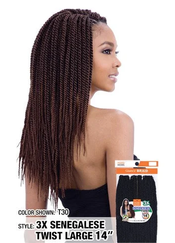 Long - length braided wigs for a glamorous and voluminous styleMODEL MODEL 3X SENEGALESE TWIST LARGE 14"