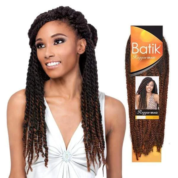 Braided wigs with a middle - part for a classic and elegant styleOutre Batik Raggae Twist Hair