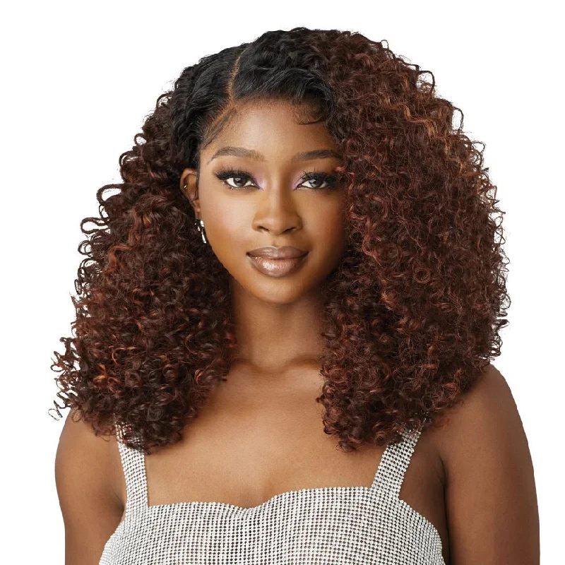 Lace wig with a side - swept bang for a sophisticated lookOutre Melted Hairline Swirlista Synthetic Glueless Lace Front Wig - Swirl 103