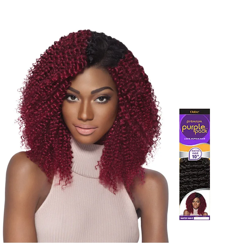 Lace wig with a side - swept bang for a sophisticated lookOUTRE PURPLE PACK 100% Human Hair Water Wave