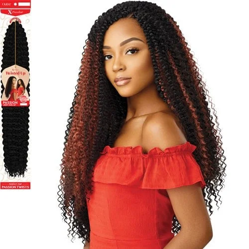 Braided wigs with a middle - part for a classic and elegant styleOutre X-Pression Synthetic Crochet Braids PASSION JERRY CURL 22