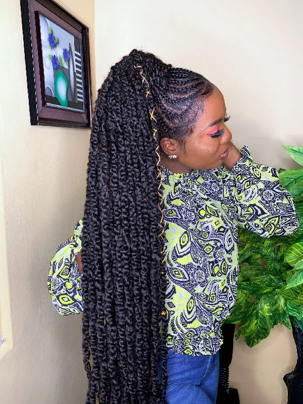 Micro braided wigs for a delicate and intricate stylePassion Braids Ponytail Wig