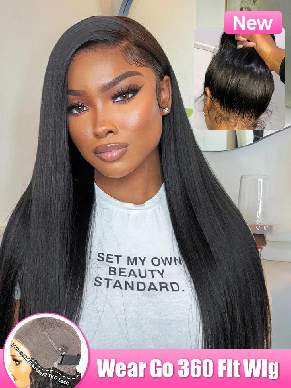 Lace wig with a wispy fringe for a soft and feminine lookCurlyMe 360 Lace Wear&Go Pre-Bleached Human Hair Pre-cut Lace Glueless Wigs Pre-Plucked