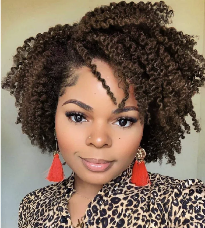 Lace wig with a pre - bleached knot for a natural - looking scalpPremium Wig - Sheen Curls African Female Lace Wig