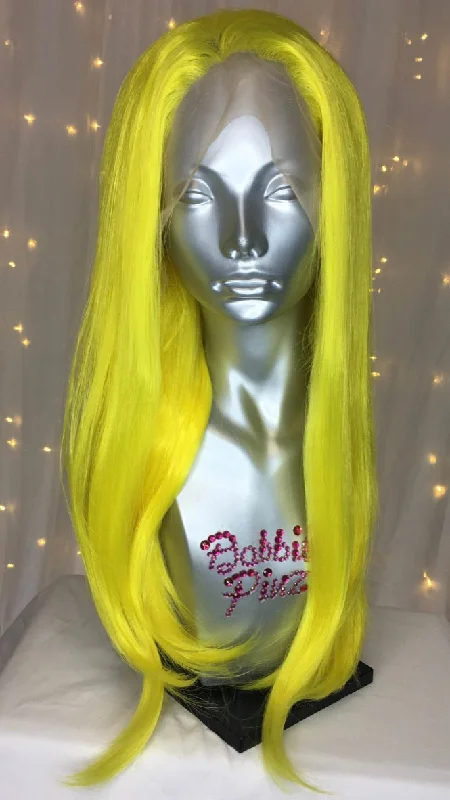 Lace wig with a pre - plucked hairline for a more natural look"Priya" - Yellow