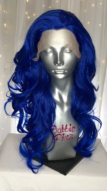 Lace wig with a wavy texture for a beachy look"Radiance" - Electric Blue