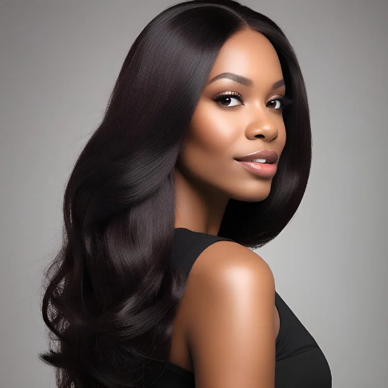 Human - hair wig with a pre - plucked hairline for a more natural lookReal Indian Hair Wig, Virgin Human Hair Wig, Wavy