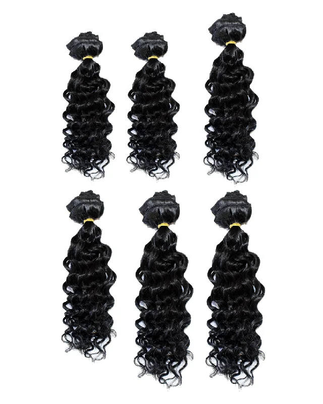 Long - length braided wigs for a glamorous and voluminous styleSapphire kinky Curl 6pcs Synthetic Package SKU kinkycurl6p