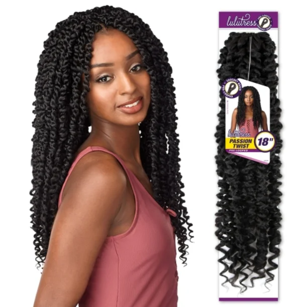 Braided wigs with a middle - part for a classic and elegant styleSENSATIONNEL CROCHET BRAIDS LULUTRESS PASSION TWIST 18"