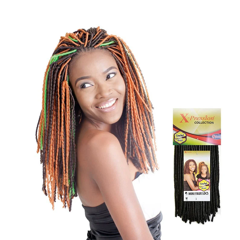 Lace wig with a wavy texture for a beachy lookSENSATIONNEL X-PRESSION Collection Mini Faux Locs