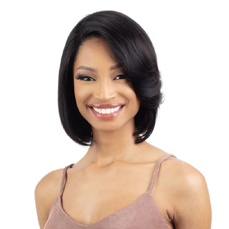 Lace wig with a pre - bleached knot for a natural - looking scalpShake-N-Go Golden 100% Human Hair Glueless Lace Front Wig - Gladys