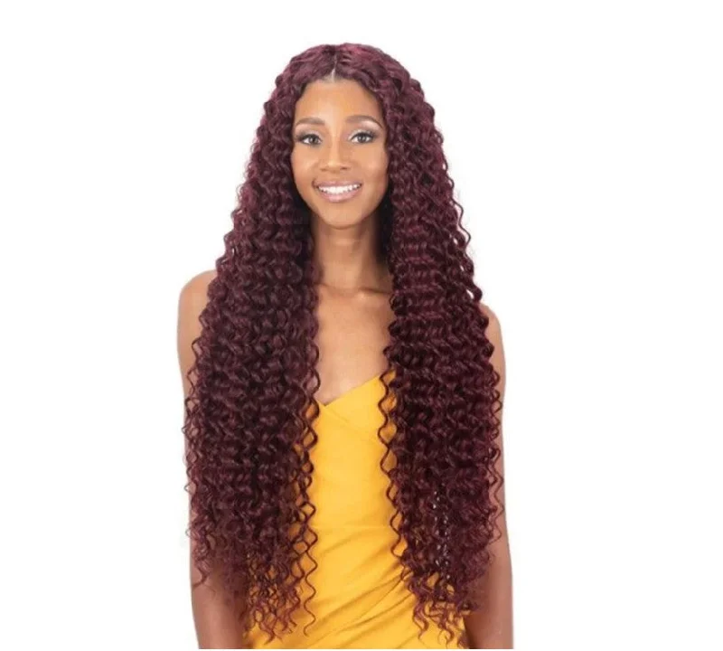 Bohemian - style braided wigs with added beads and accessoriesShake-N-Go Organique Mastermix Synthetic Weave – Ocean Deep Wave 30"