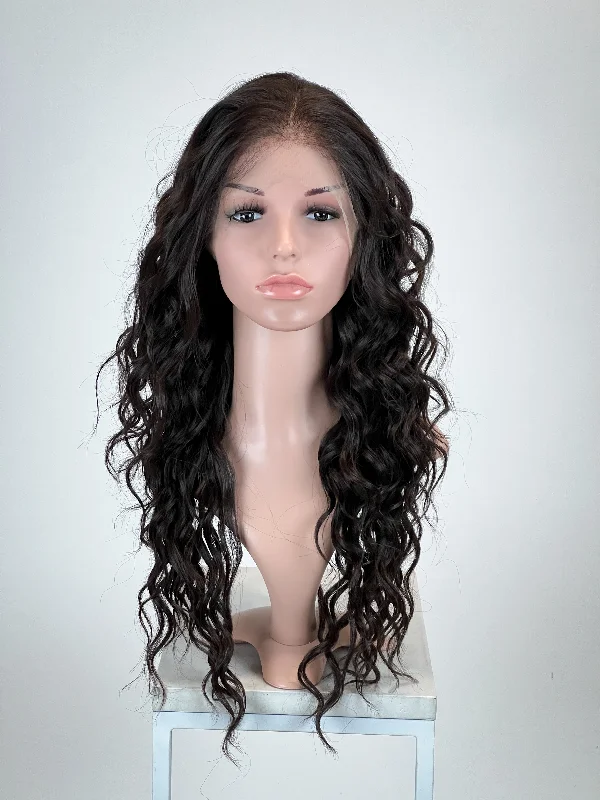 Lace wig with a side - swept bang for a sophisticated lookShakira Dark Chocolate - Natural Series