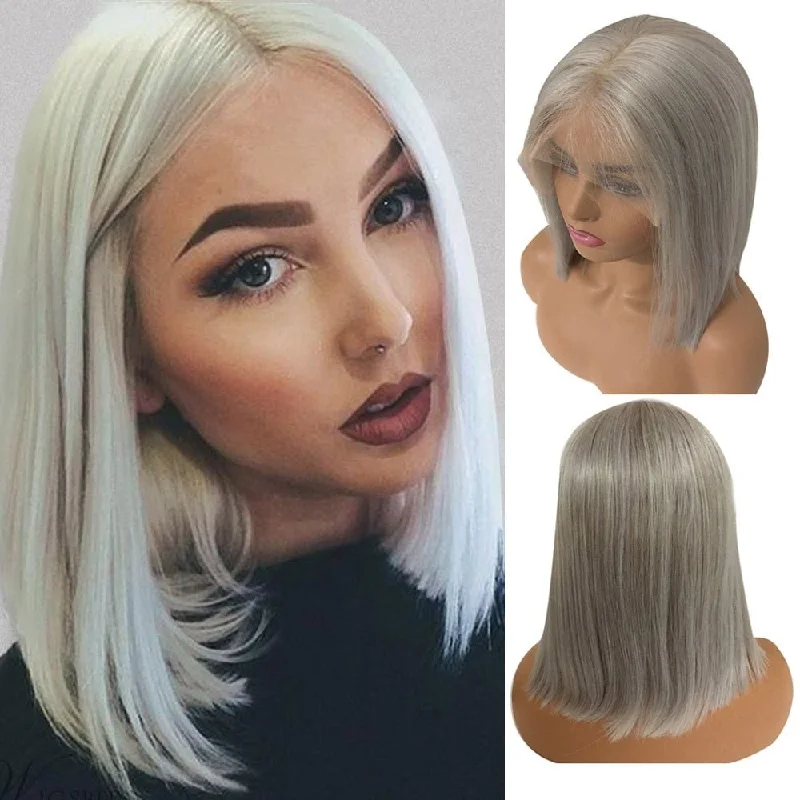 Malaysian - human - hair wig with a smooth and silky textureBob Brazilian Human Hair Lace Frontal Wig