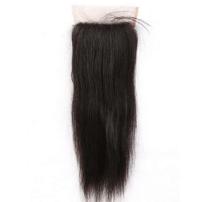 Heat - resistant braided wigs for styling flexibilitySilk Base Virgin Straight Lace Closure