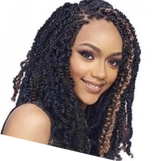 Braided wigs with a 180 - density for a full and thick appearanceSpring Twist Crochet Hair