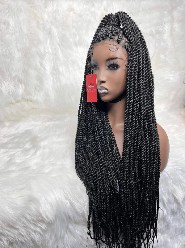 Box braided wigs with jumbo size for a bold lookTwist Braids Full Lace Unit 32"