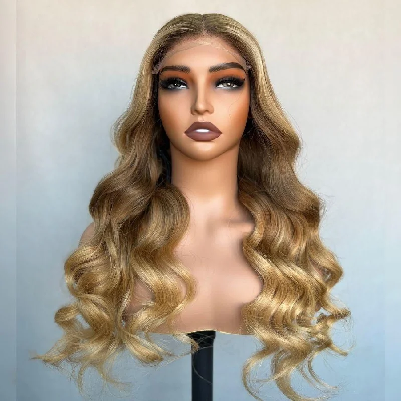 Lace wig with a 13x4 lace frontal for a wide - parting areaWOWANGEL Balayage 13X4 HD Lace Frontal Wig Raw Hair | USA Overnight Shipping