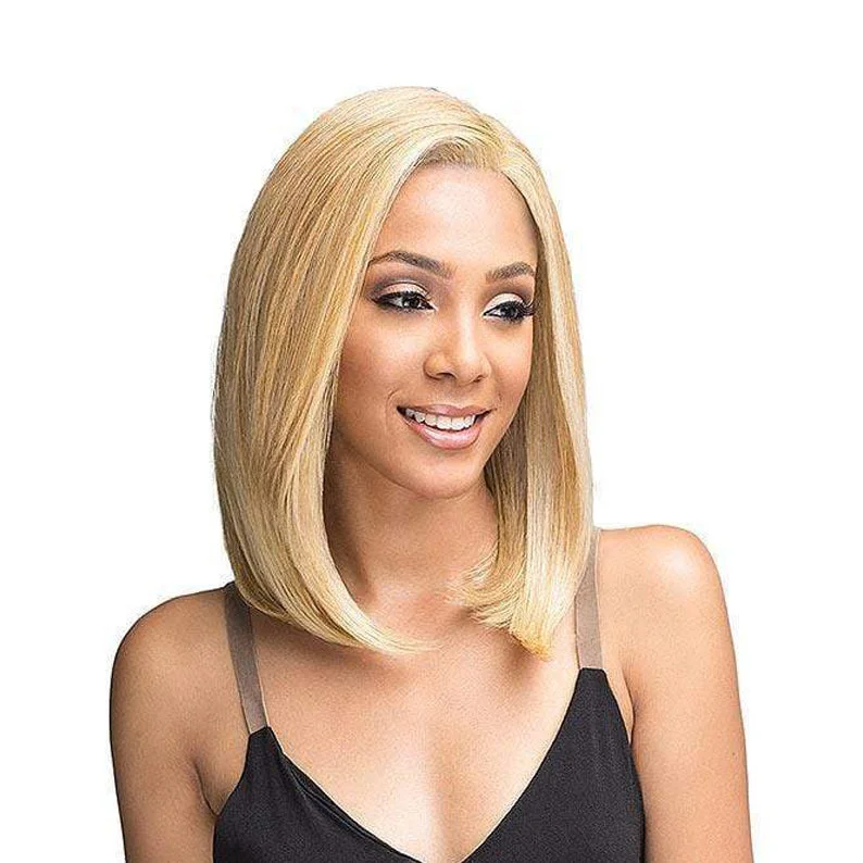 Lace wig with a curly texture for a bold and stylish choiceBOBBI BOSS ESCARA Synthetic Hair 4" Deep Part Lace Front Wig B360 ATHENA