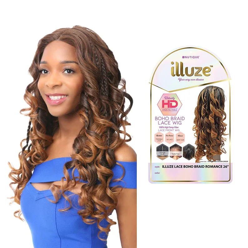 Lace wig with a middle - part for a classic and elegant styleNUTIQUE Illuze Boho Braid Lace Front Wig - Romance 26"