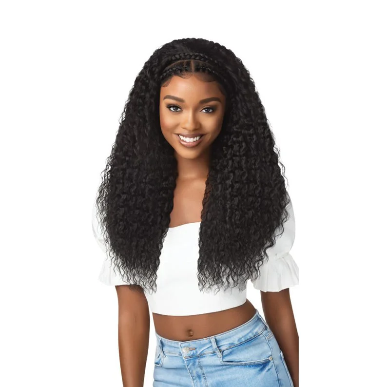 Lace wig with a curly texture for a bold and stylish choiceOUTRE 13X2 Lace Frontal Wig HALO STITCH BRAID 26"