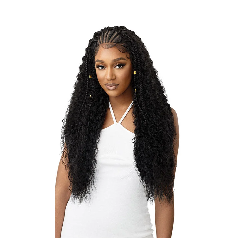 Lace wig with a 200 - density for a full and thick appearanceOUTRE 13x4 Lace Frontal Wig - STITCH BRAID RIPPLE WAVE 30"