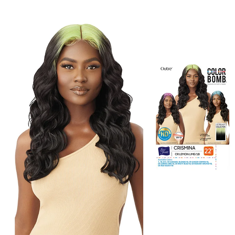 Lace wig with a honey - blonde color for a warm and sunny appearanceOUTRE Color Bomb HD Lace Front Wig - CRISMINA