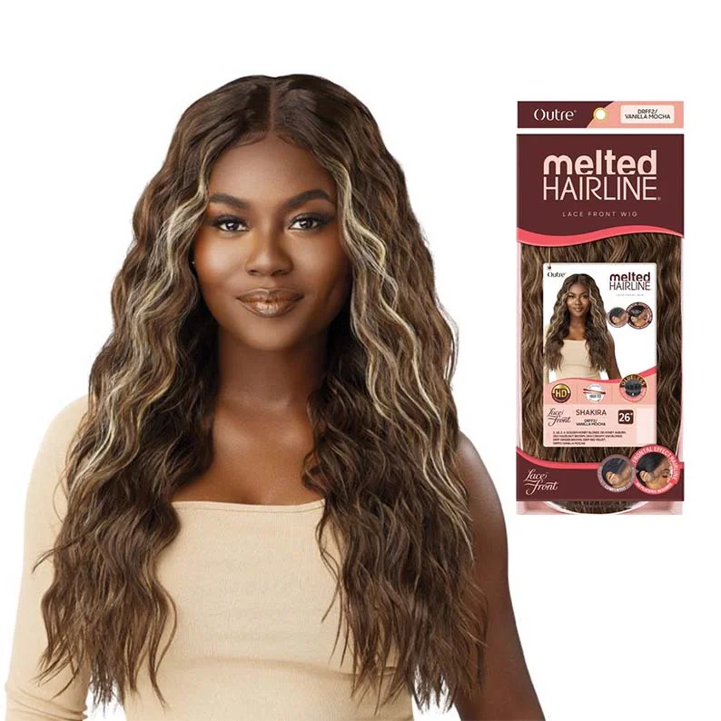 Lace wig with a pre - bleached knot for a natural - looking scalpOUTRE Melted Hairline Glueless Synthetic HD Lace Front Wig SHAKIRA