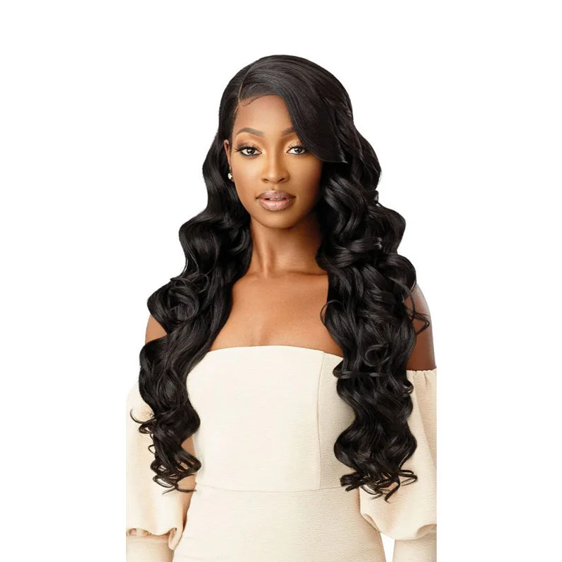 Lace wig with a platinum - blonde color for a bold and trendy lookOUTRE Melted Hairline Lace Front Wig CHANDELL