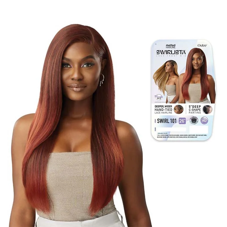 Lace wig with a 13x4 lace frontal for a wide - parting areaOUTRE Melted Hairline Swirlista Glueless Synthetic 5" Deep Parting HD Lace Front Wig - SWIRL 101