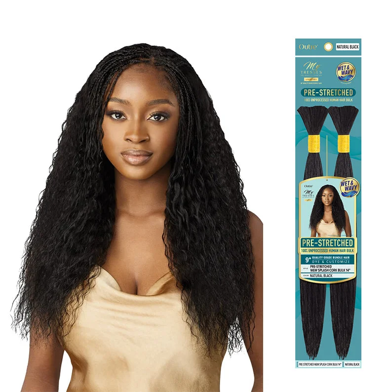 Lace wig with a platinum - blonde color for a bold and trendy lookOUTRE MYTRESSES GOLD LABEL Pre-Stretched Wet & Wavy Splash Cork Bulk