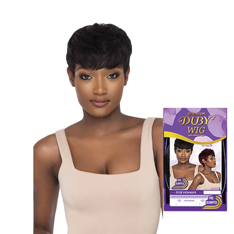 Lace wig with a curly texture for a bold and stylish choiceOUTRE Perimium Duby Wig Human Hair Full Cap Wig - PIXIE MOHAWK