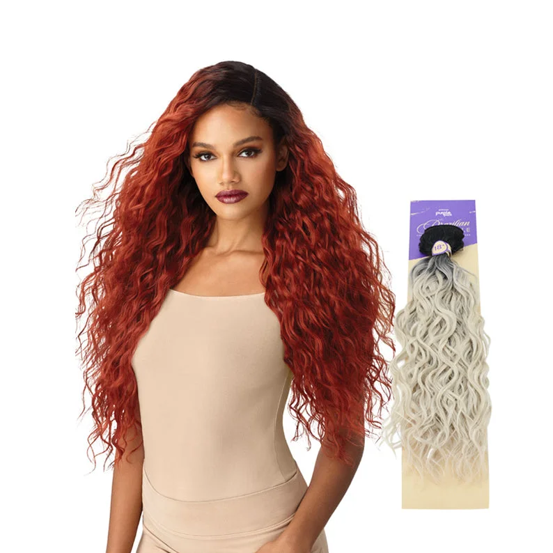 Lace wig with a curly texture for a bold and stylish choiceOUTRE Premium Purple Pack Brazilian Bundle NATURAL WAVE