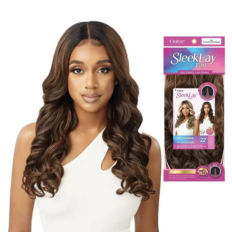 Human - hair lace wig for a luxurious and natural feelOUTRE SleekLay Part Synthetic HD Lace Front Wig - GEOVANNA