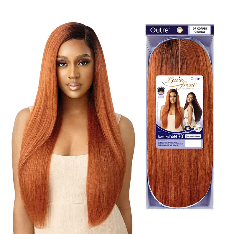 Lace wig with a wavy texture for a beachy lookOUTRE Synthetic Hair HD Lace Front Wig - NATURAL YAKI 30"