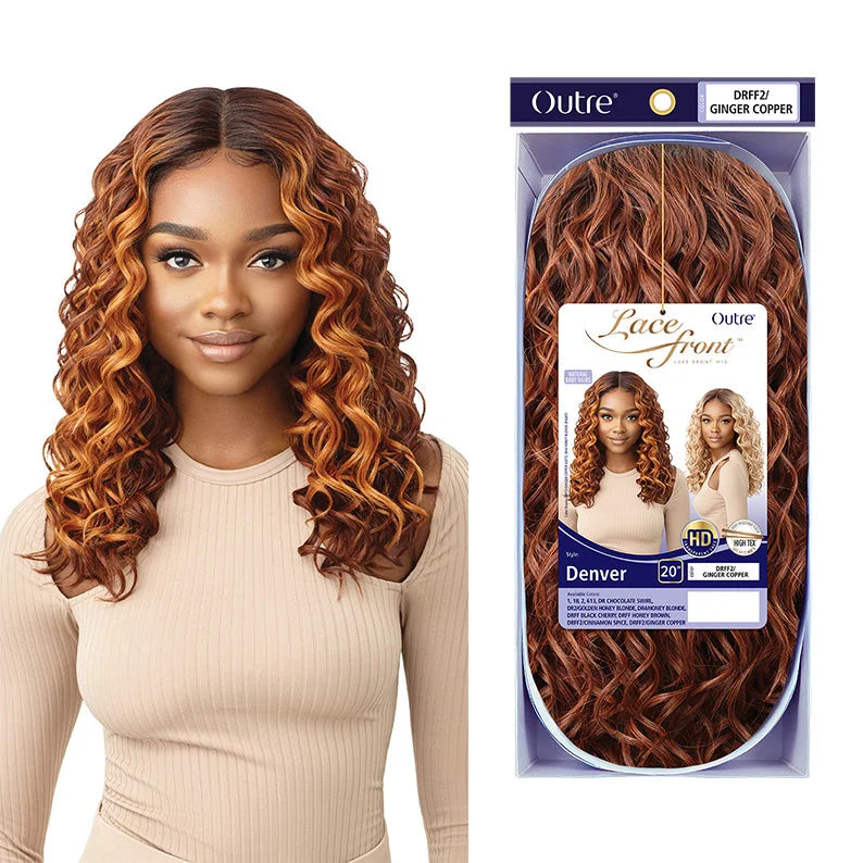 Lace wig with a curly texture for a bold and stylish choiceOUTRE Synthetic Swiss HD Lace Front Wig - DENVER