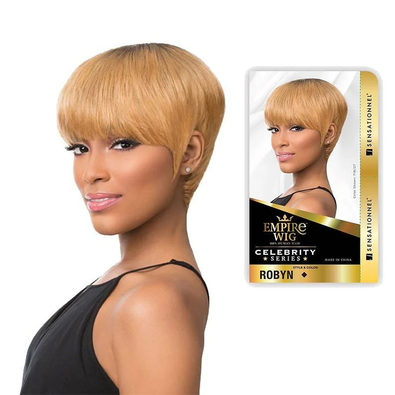 Lace wig with a side - swept bang for a sophisticated lookSENSATIONNEL 100% Human Hair Empire Full Wig - ROBYN