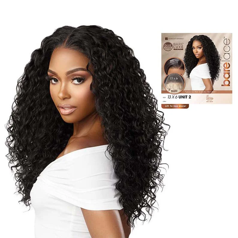 Lace wig with a natural - looking root for a more realistic lookSENSATIONNEL Bare Lace Glueless Synthetic Extra Transparent Luxe 13X6 Lace Front Wig - 13X6 UNIT 2