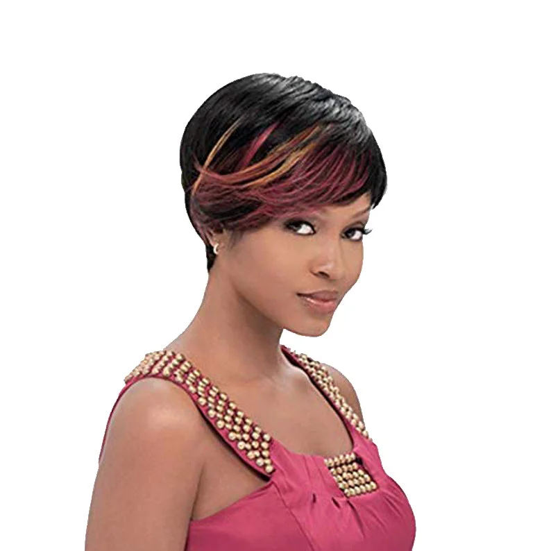 Lace wig with a wispy fringe for a soft and feminine lookSENSATIONNEL BUMP Collection Human Hair Full Cap Wig FAB FRINGE