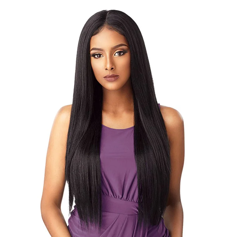 Lace wig with a platinum - blonde color for a bold and trendy lookSENSATIONNEL CLOUD 9 WHAT LACE?  Hair Line Illlusion 13X6 Swiss Lace Front Wig JANELLE