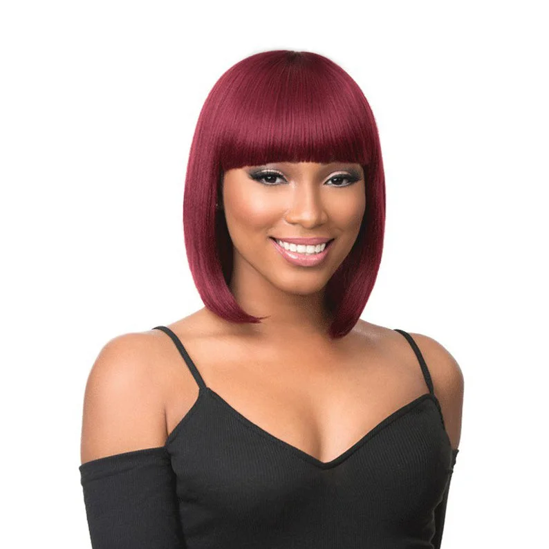 Lace wig with a straight texture for a sleek and minimalist lookSENSATIONNEL Synthetic Instant Fashion Full Cap Wig - TALIA 12 INCH