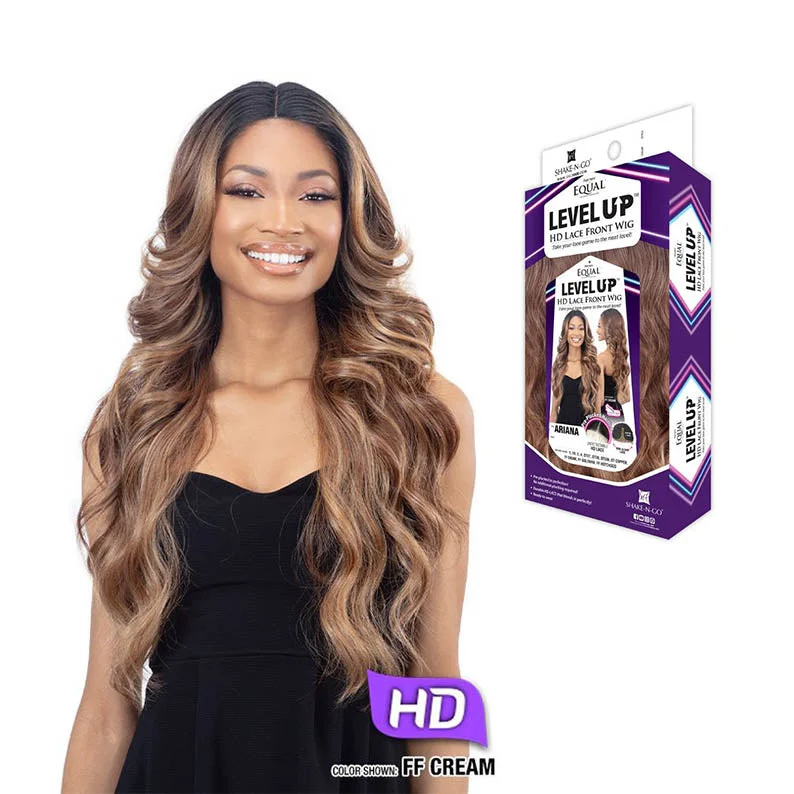 Lace wig with a 13x4 lace frontal for a wide - parting areaSHAKE N GO Freetress Equal Synthetic Hair HD Lace Front Wig ARIANA