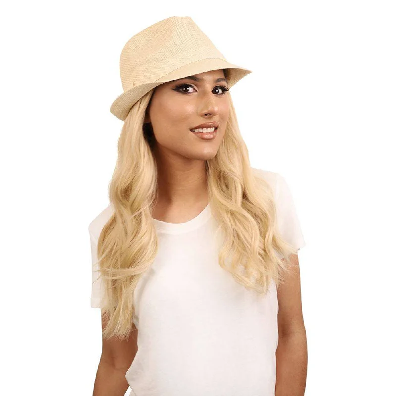 Long - length wig with a pre - bleached knot for a natural - looking scalp24" HatFall Wig Platinum Blonde