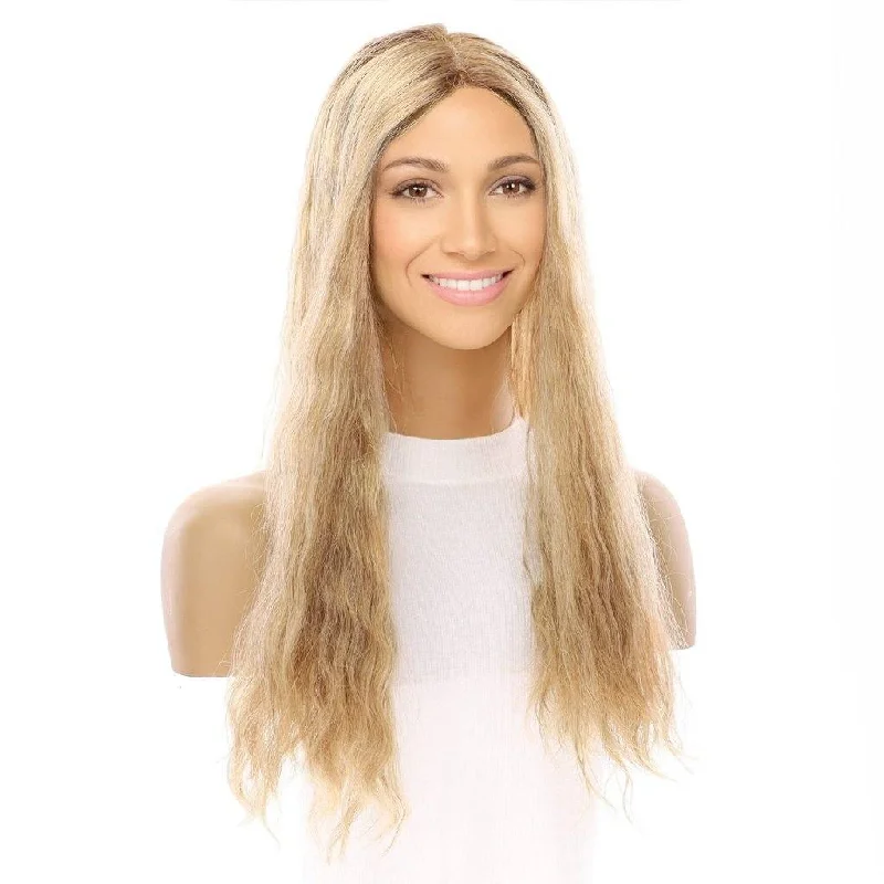 Adjustable - cap long - length wig for a comfortable fit22" Princess Silk Top Wig Ash Blonde Wavy