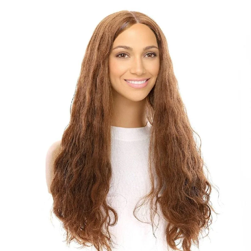 Long - length wig with a middle - part for a classic and elegant style24" Divine Lace Top Wig Copper Wavy