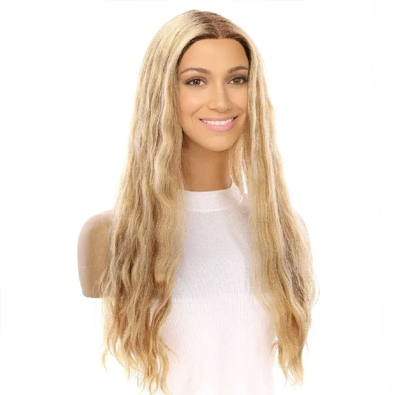 Long - length wig with a heat - resistant formula for easy styling at home24" Divine Lace Top Wig Golden Blonde Wavy