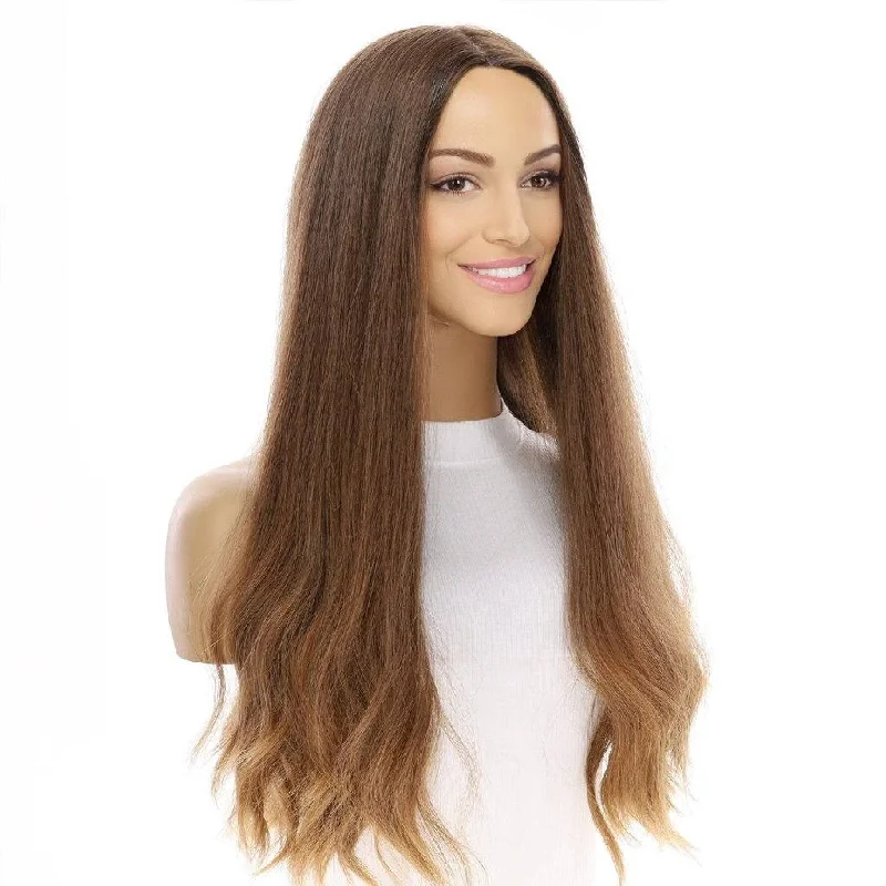 Long - length wig with a natural - looking root for a more realistic look24" Luxe Silk Top Wig #10 Neutral Light Brown