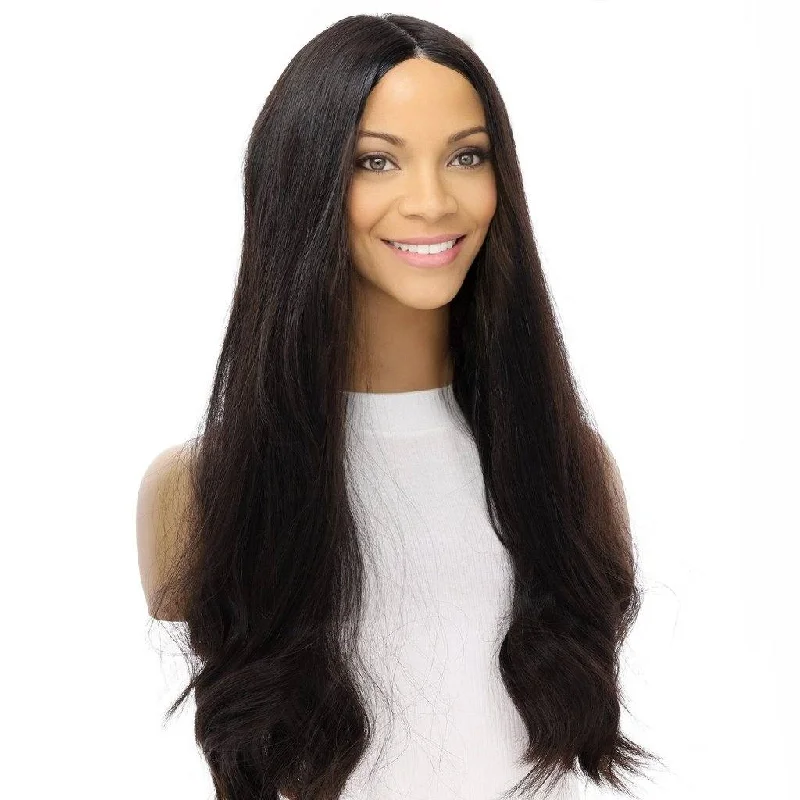 Long - length wig with a 220 - density for an extra - full appearance24" Luxe Silk Top Wig #1B Black